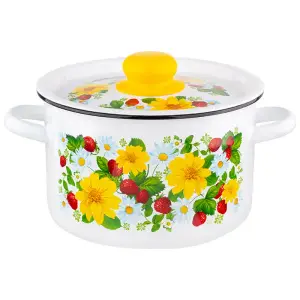 Кастрюля 2,9л, белоснежная "Земляника"*