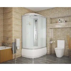 Кабина душевая NIAGARA Eco 1200х800х2150, высокий поддон, стекло матовое, арт. E120/80/40R/MT