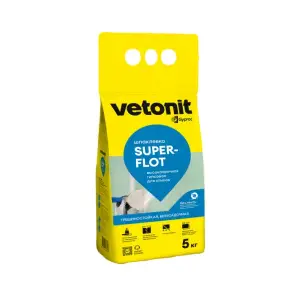 Шпаклевка гипсовая VETONIT SuperFlot для стыков ГКЛ белая 5 кг