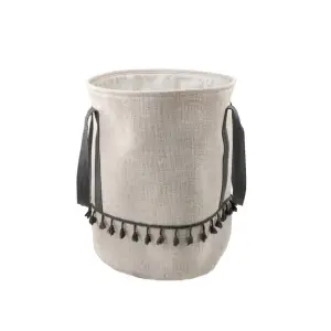 Корзина бельевая с ручками "Кантри", Д350 Ш350 В420, пепельный