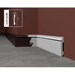 Плинтус напольный Solid из полимера 80*12*2400 белый Артикул: 1 UHD 01/80