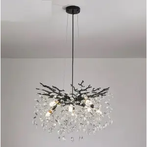 Люстра ROXANA 55 E14х8 R-600x1200-BLACK/CRYSTAL-220-IP20