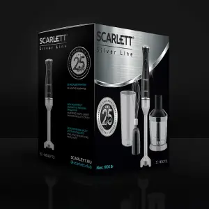 Блендер 1000 Вт 2 скорости с чашами Scarlett SC-HB42F73 Silver Line