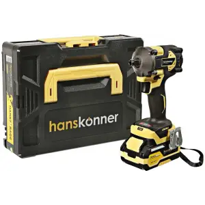 Гайковерт ударный бесщеточный Hanskonner PLATINUM 18В, 1BatterySystem, 420Нм,1/2",1x4Ач,кейс
