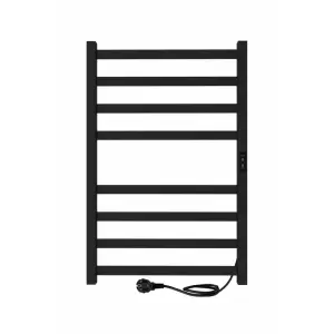 Полотенцесушитель INDIGO Oktava Slim 3 (electro) 80/50 (таймер, скр.монтаж, унив.подкл.R/L), черный муар