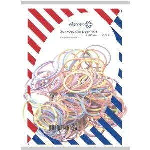 Резинки универсальные 200 г, 60 мм, ассорти