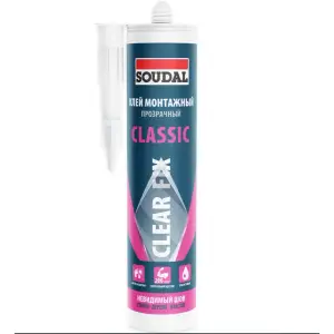 Клей монтажный каучуковый бесцветный СОУДАЛ CLEAR FIX CLASSIC 280 мл