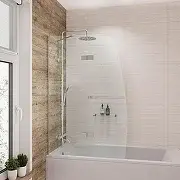 Шторка для ванны GROSSMAN GR-102/2 (150х110) распашная,хром,стекло прозрачное,1 место