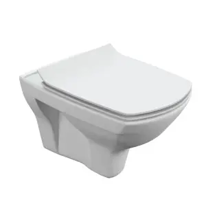 Унитаз подвесной CERSANIT CARINA XL Clean On DPL EO slim с дюропластовым сиденьем микролифт