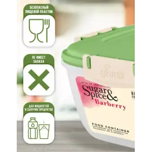 Контейнер для продуктов Sugar&Spice Барбарис герметичный 0,35л квадратный фисташка*
