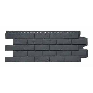 Панель цокольная Grandline Состаренный кирпич Classic, графит 995*0,39 м (S=0.39м2)