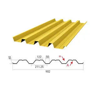 Профнастил Н-60(Тип), 0.7 мм, оцинкованный Stynergy, 0.902 * м2