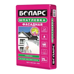 Шпаклевка фасадная БОЛАРС армированная влагостойкая 25 кг