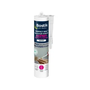Герметик акриловый BOSTIK Perfect Seal Мокрым по мокрому белый 300мл (Т-ра перевозки не ниже -15град)