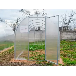 Теплица оцинкованная 2х4х1,86 м КРОХА (шаг 1м, 4 усилений) труба 20*20, каркас