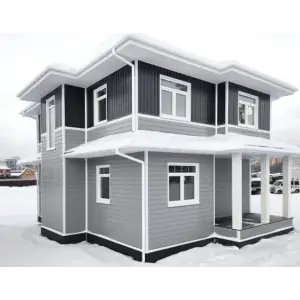 М/сайдинг Квадро брус (GL) Драп RAL7004 (сигнально-серый) толщина 0,45мм, размер 0,34*2.94 м.п. (в пленке)