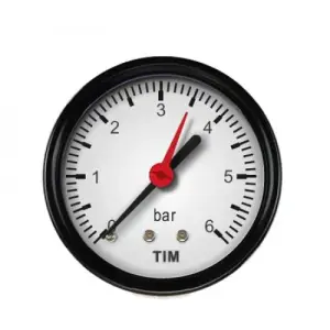 Манометр TIM аксиальный 6 бар, резьба 1/4" наружная