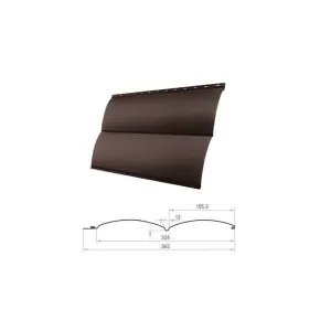 М/Сайдинг Stynergy PE RAL **, Блок-хаус гофрированный, толщина 0.45 мм, размер 0,365*м2