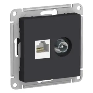 Механизм розетки компьютерной +TV 2-м AtlasDesign RJ45 кат.5E + TV бел. Systeme Electric ATN000189