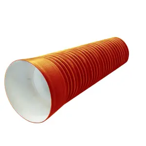 Труба канализационная гофрированная двухстенная FD-Plast D 340/300 с раструбом L-6м, чёрная SN8