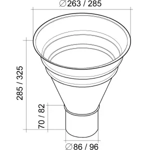 Воронка водосборная GL, 250*90мм RAL 6005