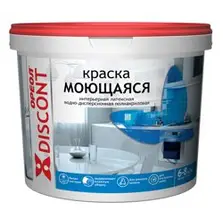 Краска ВД ОРЕОЛ ДИСКОНТ интерьерная моющаяся белая матовая 1,5 кг 3211