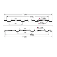 Профнастил С-10(Тип), 0.45 мм, Драп, RAL ** 1.18 * м2