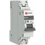 Выключатель автоматический 1п BA47-63 16A 4.5kA х-ка С PROxima ЕКF mcb4763-1-16C-pro