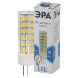 Лампа светодиодная 7Вт G4 220В 4000K 560Лм (белый) ЭРА JC-7w-220V-corn ceramics-840-G4