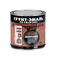 Грунт-эмаль по ржавчине с молотковым эффектом 3 в 1 DALI шоколадная 0,75л