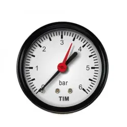 Манометр TIM аксиальный 6 бар, резьба 1/4" наружная