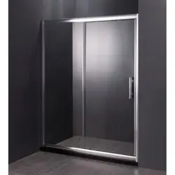 Шторка для ванны GROSSMAN GR-170/2 140*170см, алюминиевый профиль, стекло ПРОЗРАЧНОЕ 6мм
