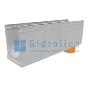 Лоток водоотводный GIDROLICA бетонный коробчатый (СО-200мм), с оцинкованной насадкой, с водосливом КUв 100.26,3 (20).33(27,5) - BGU-Z, № 10, арт.14775