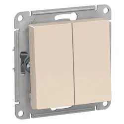 Механизм выключателя двухклавишный СП AtlasDesign 10А IP20 (сх. 5) 10AX беж. SE ATN000251 Systeme Electric