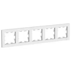 Рамка пятиместная AtlasDesign белая, Systeme Electric ATN000105