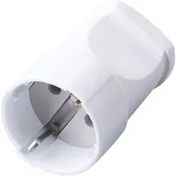 Штепсель STEKKER одноместная с заземлением 250В, 16А, IP20, PST16-40-200, белый
