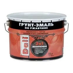 Грунт-эмаль по ржавчине с молотковым эффектом 3 в 1 DALI коричневая 10л