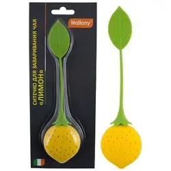 Ситечко для заваривания чая MALLONY "Лимон" TI-Lemon, р-р 15*3,5 см (силикон)