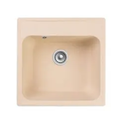 Мойка композитная GRANFEST Quarz 48 480*480мм бежевый + сифон