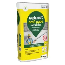 Штукатурка гипсовая VETONIT PROFI GYPS Extra fiber БЕЛАЯ усиленная 25 кг
