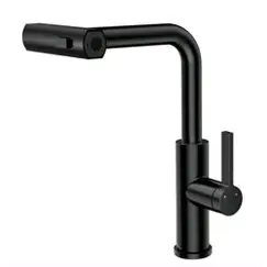 Смеситель RUSH Tinos TI3732-18Black для кухни однорычажный, с выдвижной лейкой, черный матовый