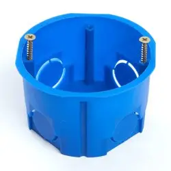 Коробка установочная для сплошных стен, синий (с инд стикером), STEKKER EBX20-01-2
