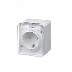 Розетка 1-м ОП AtlasDesign PROFI 16А IP54 250В с заземлением защ. шторки белый SE ATN540145