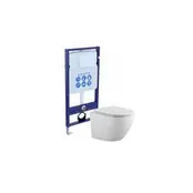 Унитаз подвесной AQUATEK ЕВРОПА безободковый (AQ1901-00) 525*360*320мм с инсталляцией, с тонким сиденьем микролифт, без крепежа, без кнопки